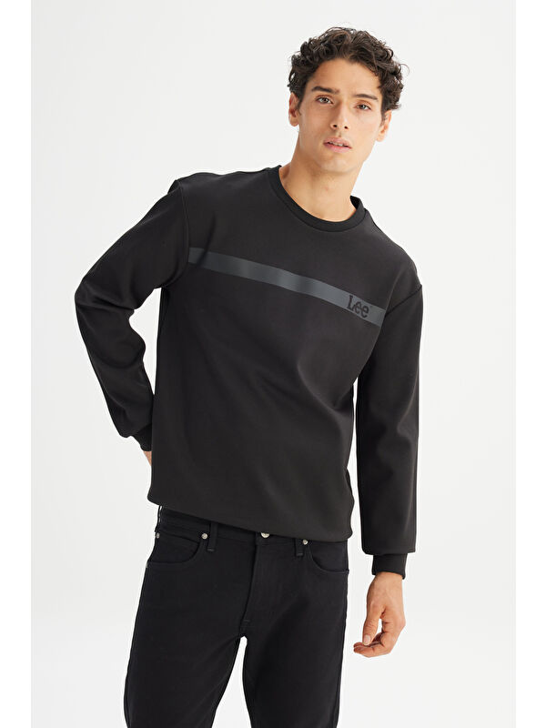 Lee Regular Fit Bisiklet Yaka Siyah Sweatshirt
