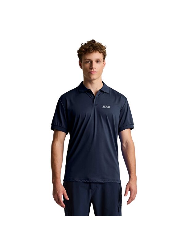 Slam Tech Pique Polo Ss Erkek Siyah Tişört