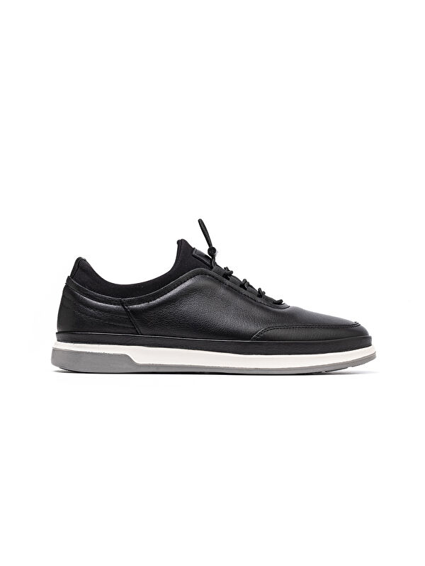 John May Erkek Sneaker OG-9243 101-841 Siyah Dolaplı-Siyah Streç
