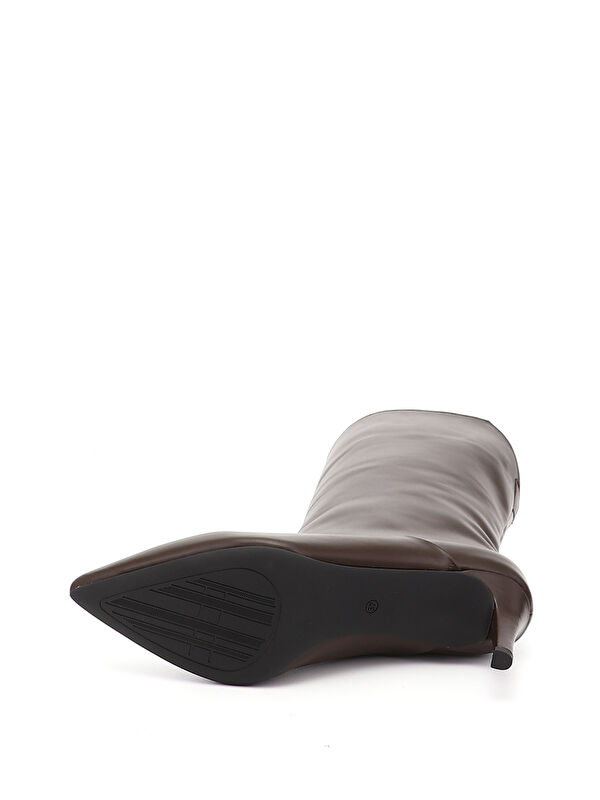 Kadın AÇIK KAHVERENGİ Platinum Fermuarlı İnce Topuklu Hakiki Deri Çizme - Görsel 5