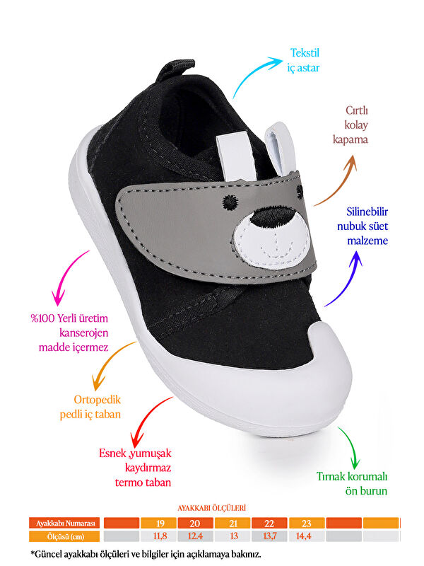 Winni Cırtlı Kız Bebek İlk Adım Ortopedik Günlük Ayakkabı - Görsel 3