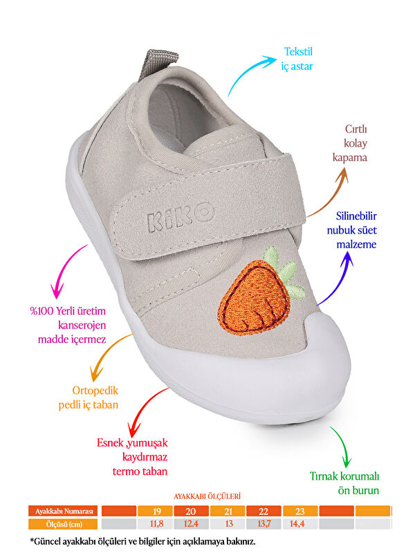 Strawberry Cırtlı Kız Bebek İlk Adım Ortopedik Günlük Ayakkabı - Görsel 3