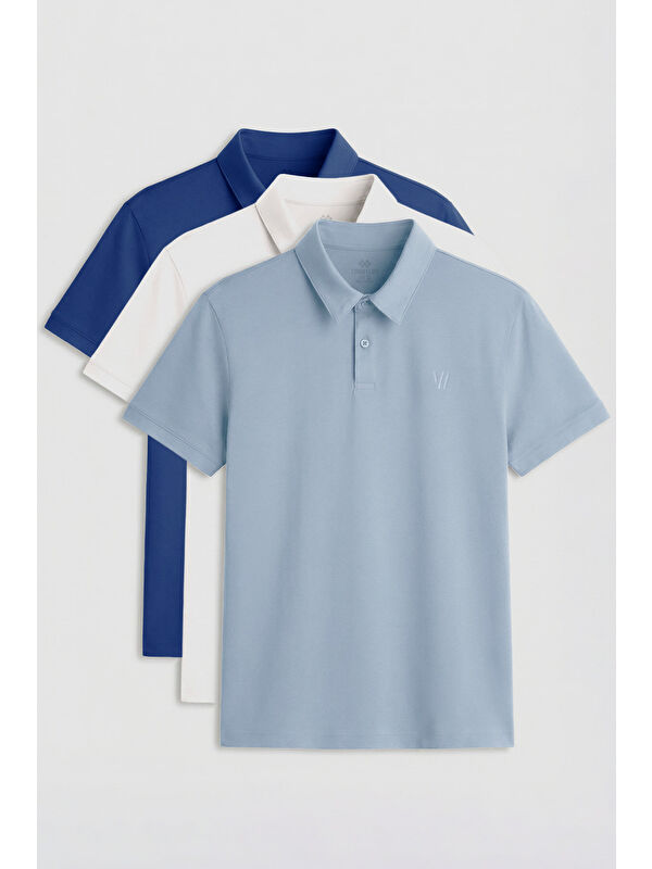 Tommylife Standart Fit Basic Polo Yaka 3lü Paket Erkek T-Shirt - 87768
