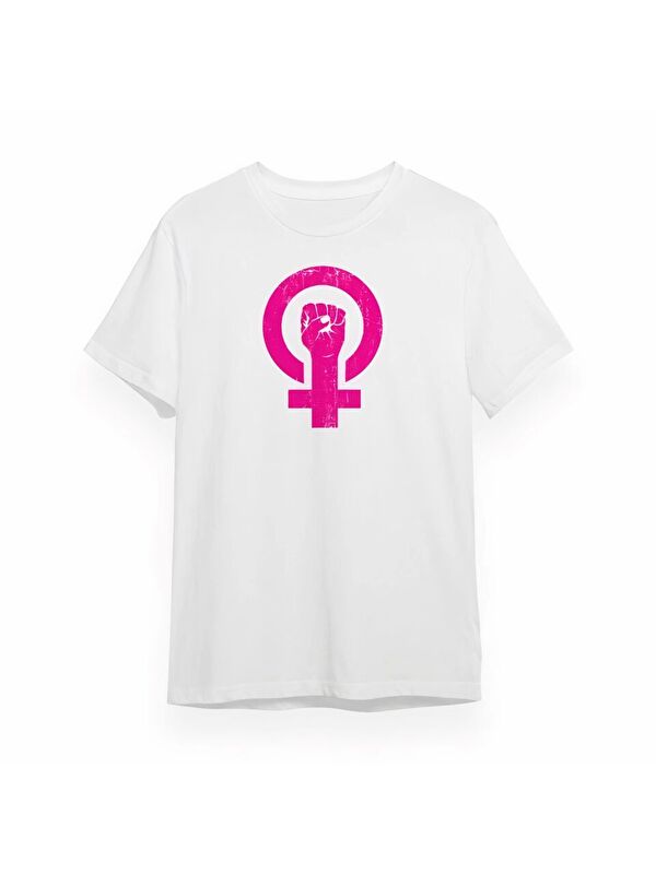 Jane's 8 Mart Dünya Kadınlar Günü İçin Özel Baskılı T-shirt - Beyaz