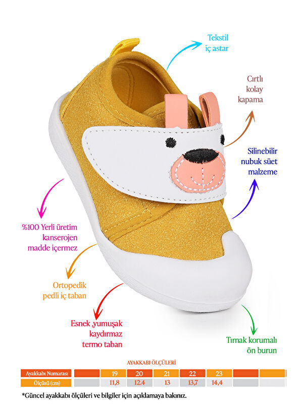 Winni Cırtlı Kız Bebek İlk Adım Ortopedik Günlük Ayakkabı - Görsel 3