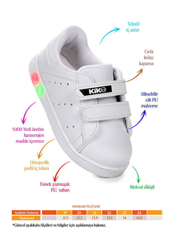 Royzo Cırtlı Işıklı Kız Çocuk Spor Ayakkabı - Görsel 3