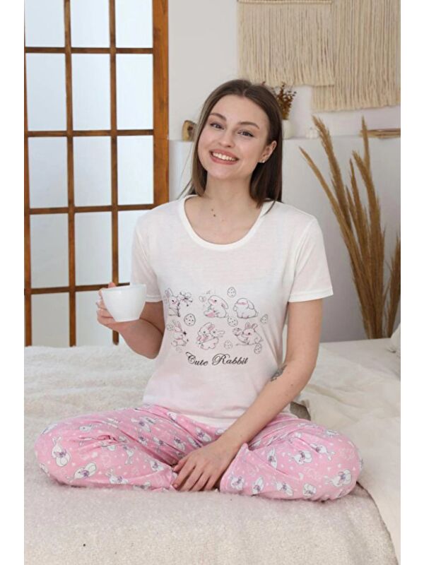 Fullamoda Ekose Desenli Bisiklet Yaka Pijama Takımı