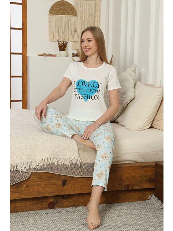 Fullamoda Ekose Desenli Bisiklet Yaka Pijama Takımı