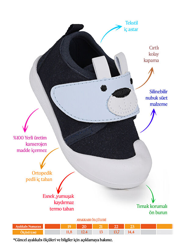 Winni Cırtlı Kız Bebek İlk Adım Ortopedik Günlük Ayakkabı - Görsel 3