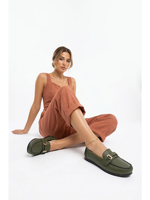 Gonderi(r) Kahverengi Gonderi(r) Taban Kadın Düz Tokalı Babet