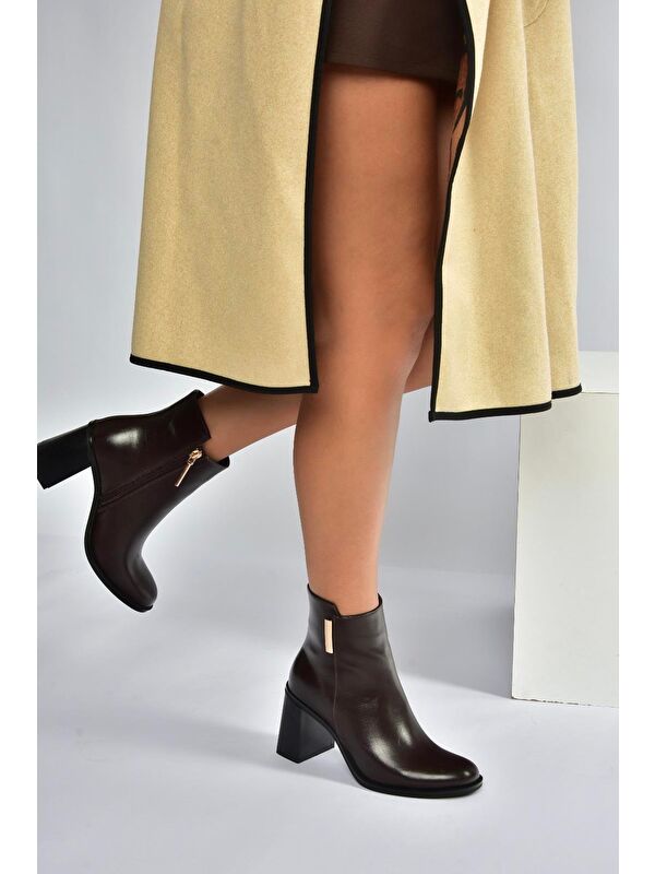 Kahverengi Kadın Bot V518103109 - Görsel 4