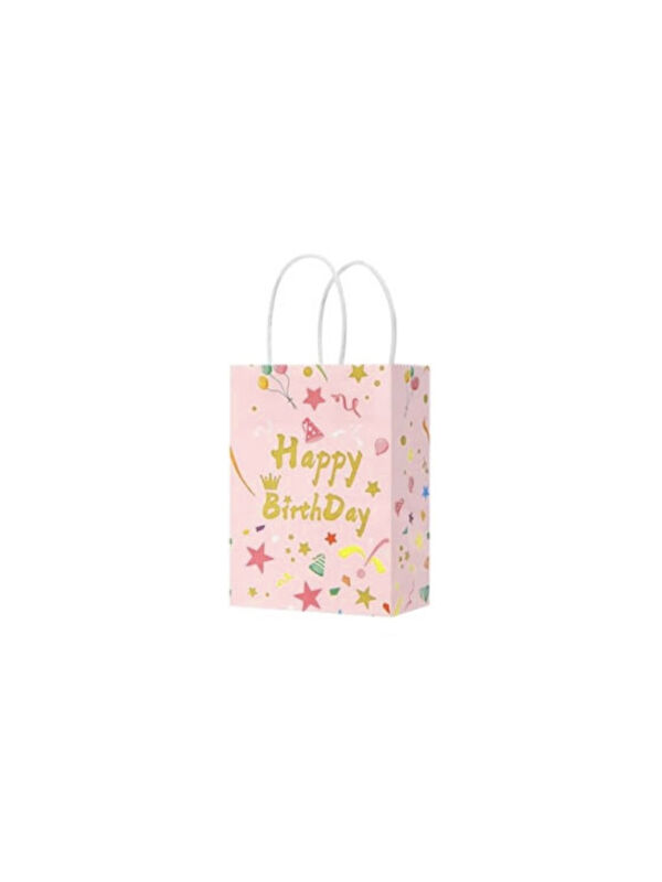 Le Mabelle Pembe 6'lı Kağıt Happy Birthday Hediye Çantası