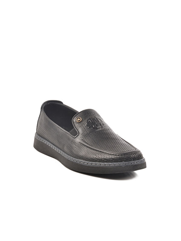 Siyah Hakiki Deri Erkek Casual Ayakkabı C330 M - Görsel 4