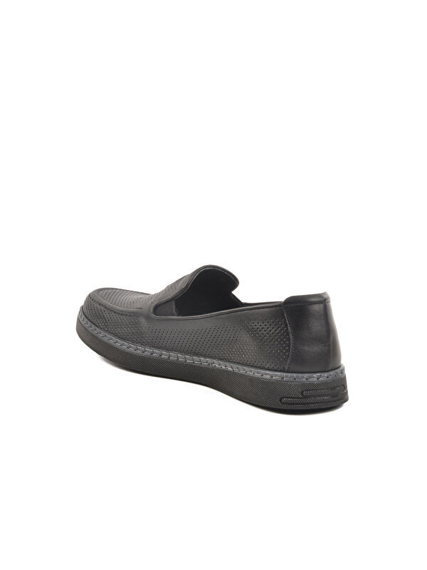 Siyah Hakiki Deri Erkek Casual Ayakkabı C330 M - Görsel 5