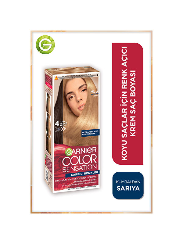 GARNIER Çarpıcı Renkler HL3 Koyu Saçlar için Sarı Saç Açıcı Krem Saç Boyası