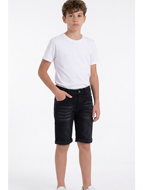 Pina Kids Erkek Çocuk  Elastanlı Jean Şort PNT6011