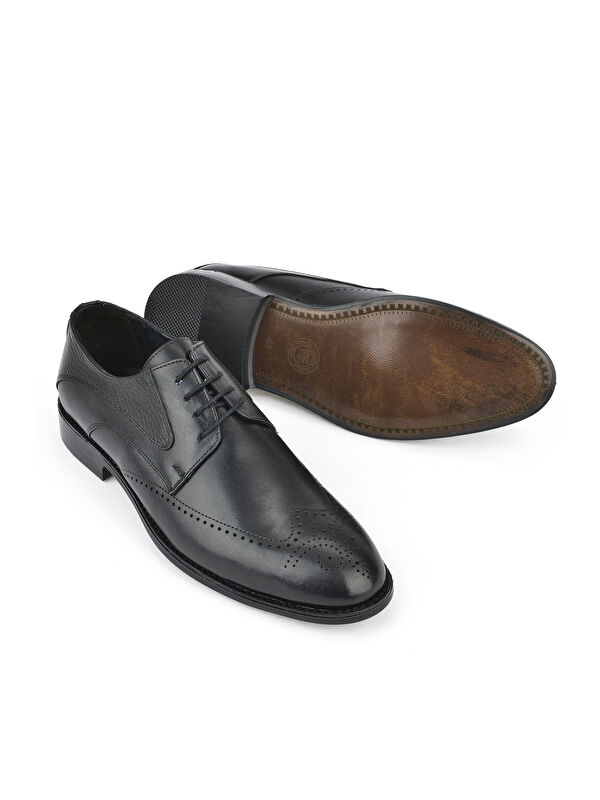 Erkek Hakiki Deri Klasik Ayakkabı 15148Z836 Siyah - Görsel 3