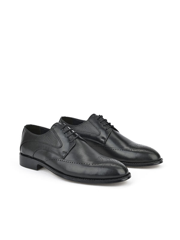 Erkek Hakiki Deri Klasik Ayakkabı 15148Z836 Siyah - Görsel 5