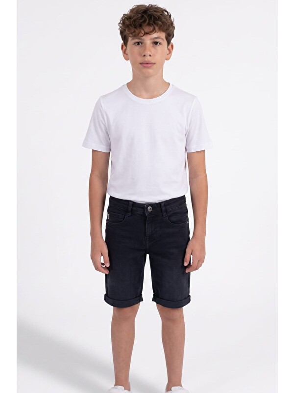 Pina Kids Erkek Çocuk  Elastanlı Jean Şort PNT6011