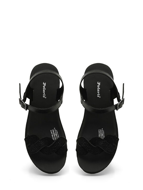 323169.Z 4FX Siyah Kadın Dolgu Topuk Sandalet - Görsel 5