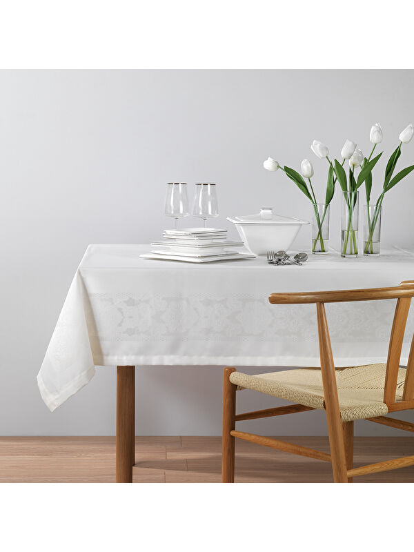 SCHAFER Home Amar Masa Örtüsü 150x220cm 1 Parça - Krem