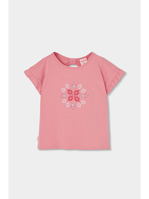 Boboli Çiçek Desenli Tshirt 2-6 Yaş Kırmızı