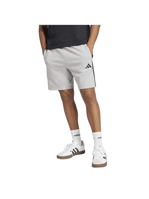 Adidas Essential 3-Stripes French Terry Erkek Gri Şort