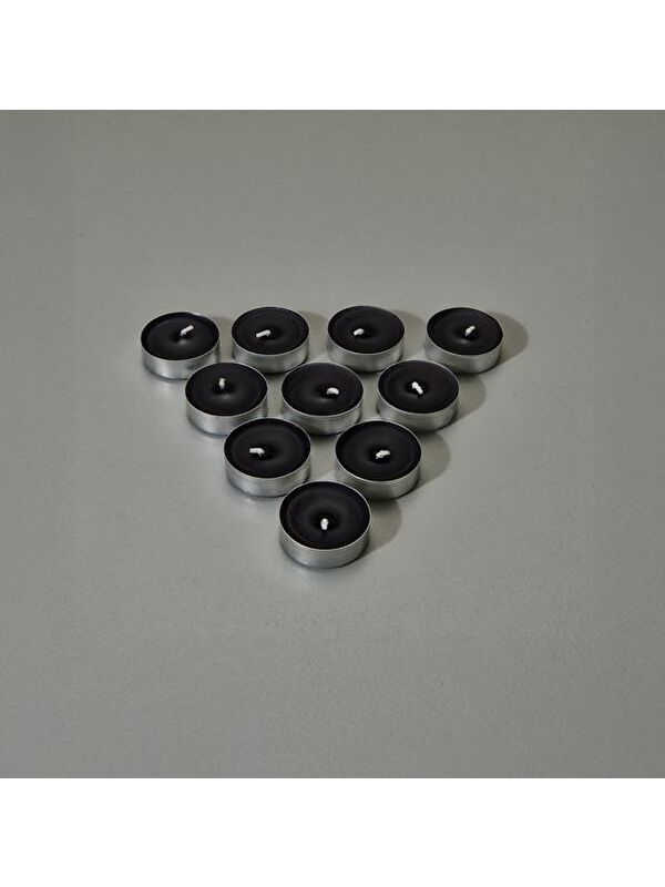 Mumsan 10'lu Tealight Mum - Siyah - 3,8 cm