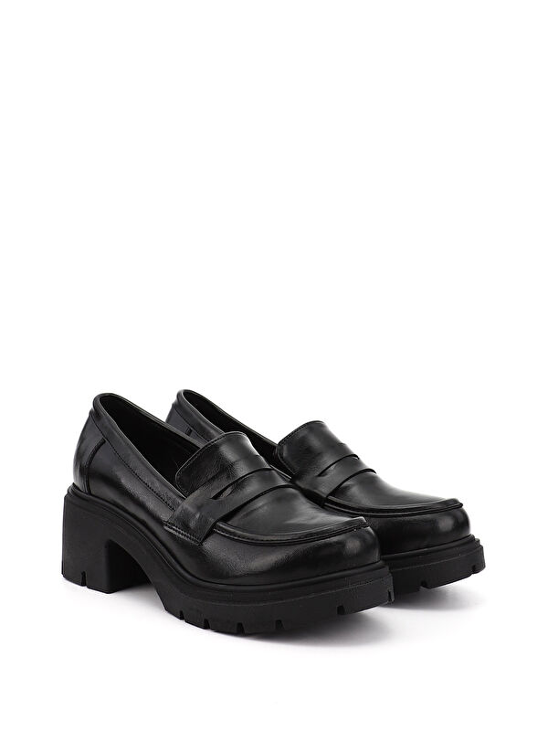 Gonderi(r) Kahverengi Gonderi(r) Kalin Kadın Topuklu Loafer Ayakkabı