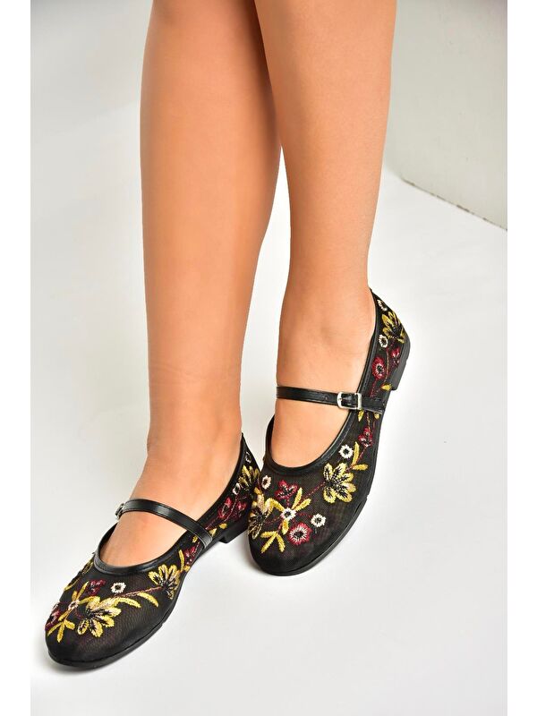 Fox Shoes U2678532 Siyah Kadın Babet