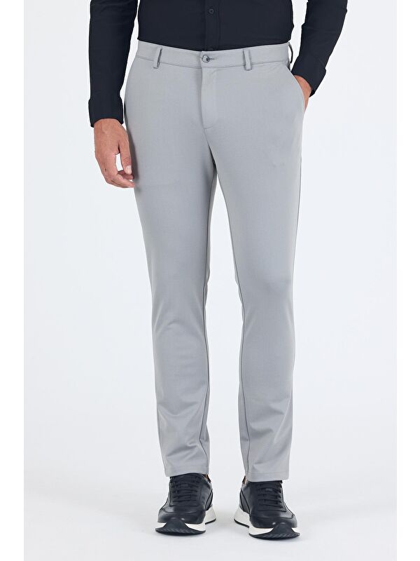 İMZA Gri Yandan Cepli Casual Slim Fit Pantolon 1003250163