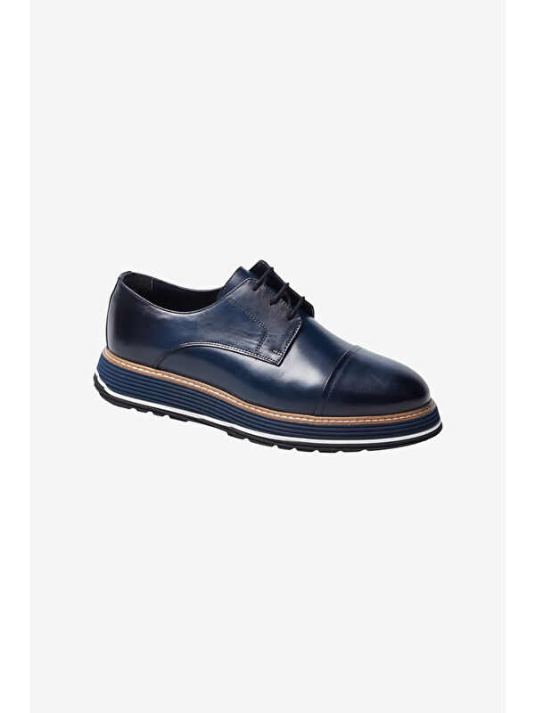 AC&Co / Altınyıldız Classics Erkek Lacivert %100 Nubuk Rahat Taban Casual Ayakkabı
