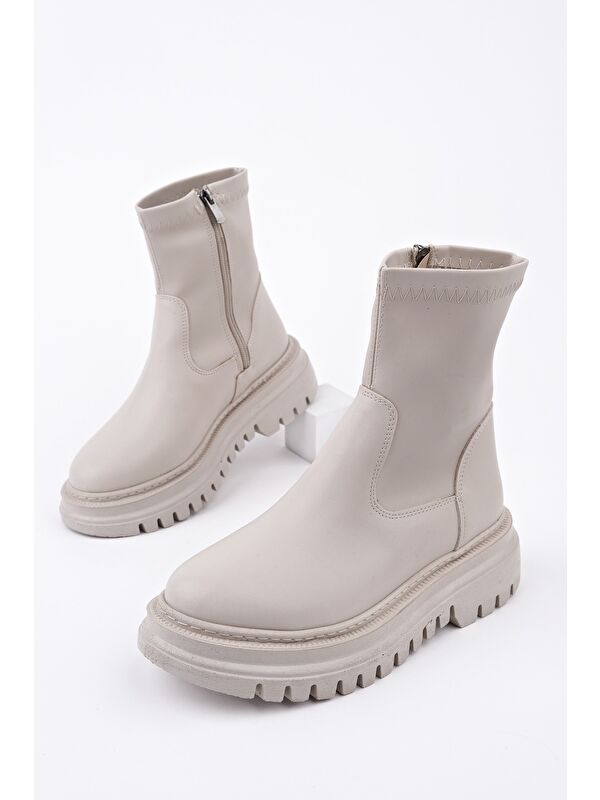 PİTA Kalın Taban Fermuarlı Kadın Bot - Görsel 3