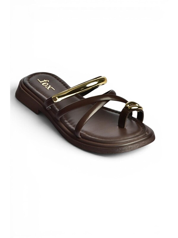 Fox Shoes Kahverengi Kadın Terlik Y973611309