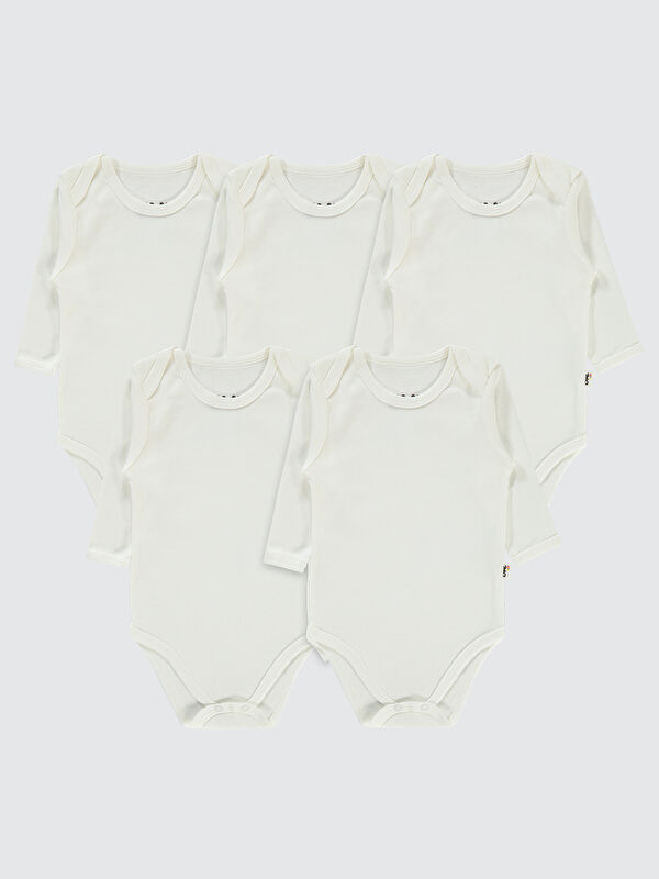 Civil Baby Bebek 5'li Çıtçıtlı Badi 0-1 Ay Beyaz
