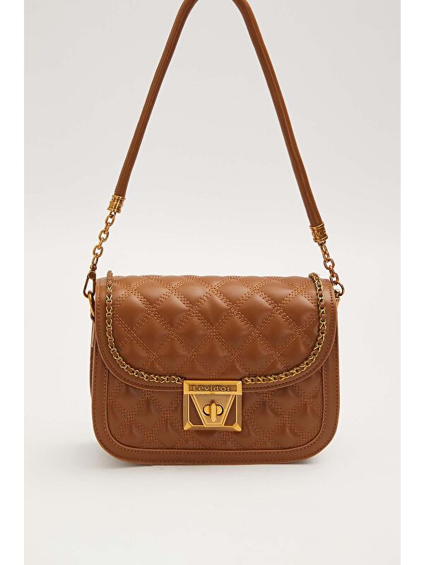 LEVİDOR Premium Camel Kadın Omuz Çantası 930609