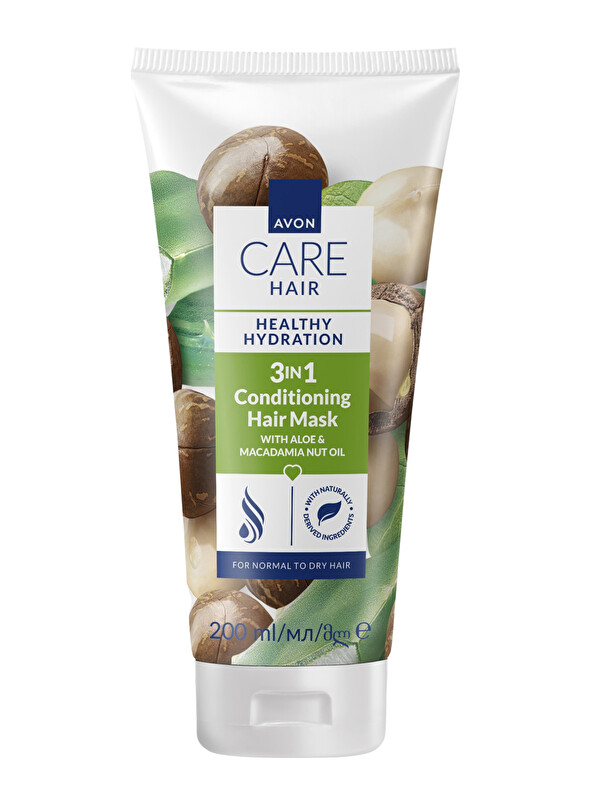 AVON Care Aloe ve Makademya Yağı İçeren 3’ü 1 Arada Saç Maskesi 200ml