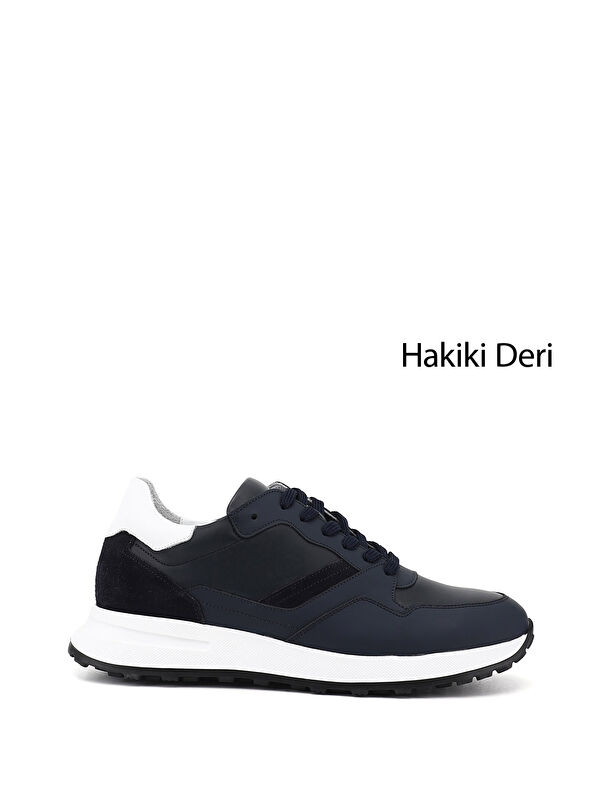 GÖNDERİ(R) Erkek AÇIK LACİVERT Bağcıklı Hakiki Deri Comfort Sneaker