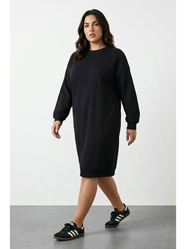 Stil Diva Bisiklet Yaka Sweat Elbise