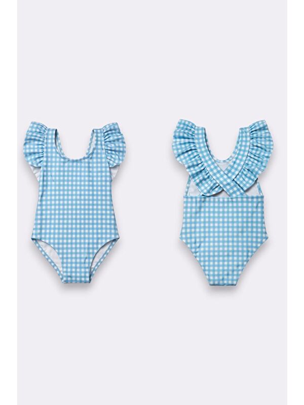 My Kids Wear Kız Çocuk Fırfır Detaylı Tasarım Çapraz Askılı Mayo 12729