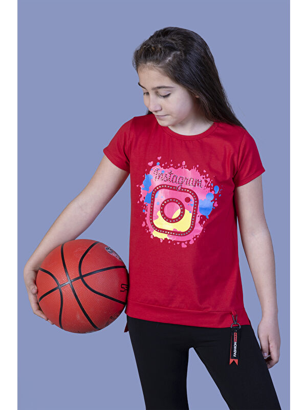 Toontoykids Kız Çocuk Renkli Baskılı Tişört