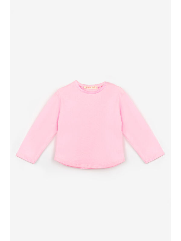 Le Mabelle Pembe Uzun Kollu Penye Basic Çocuk Tişört