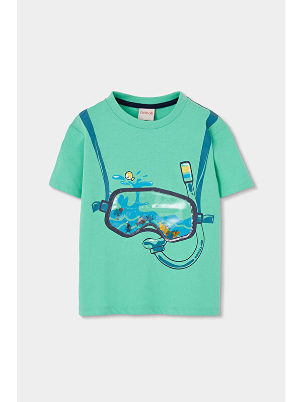Boboli Gözlük Desenli Tshirt 2-6 Yaş Yeşil