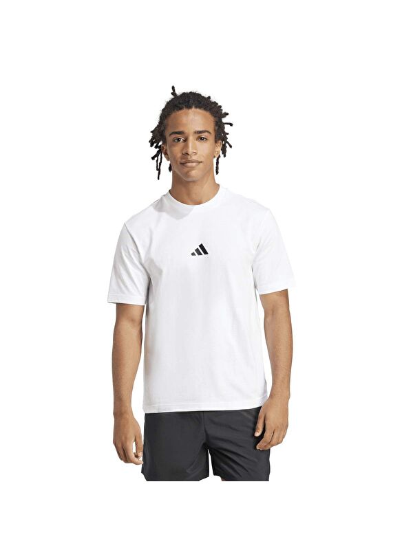 Adidas Small Logo Sj Erkek Beyaz Yuvarlak Yaka Spor Tişört
