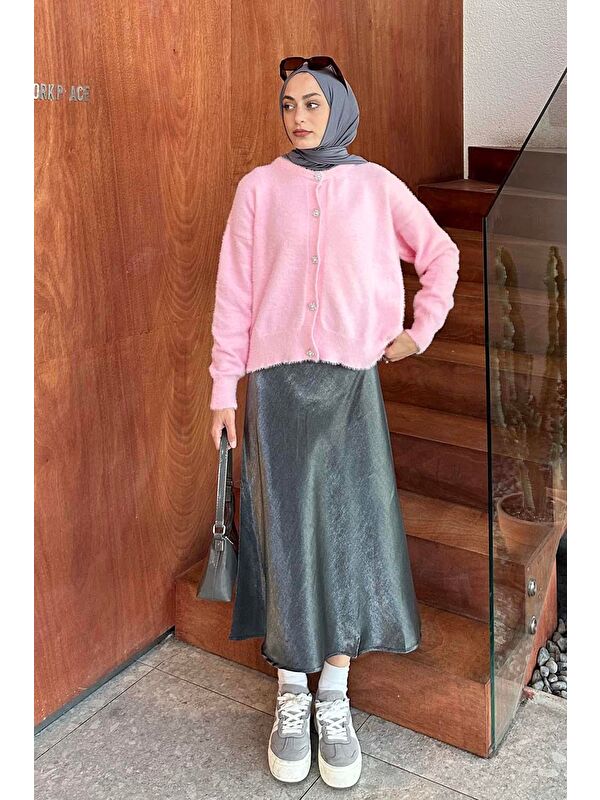 Lamelif Sakallı Basic Hırka Pembe