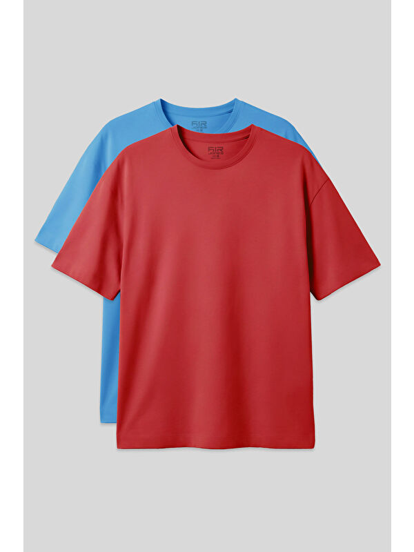 Air Jones Basic Oversize O Yaka 2'li Paket Erkek T-Shirt - 88377