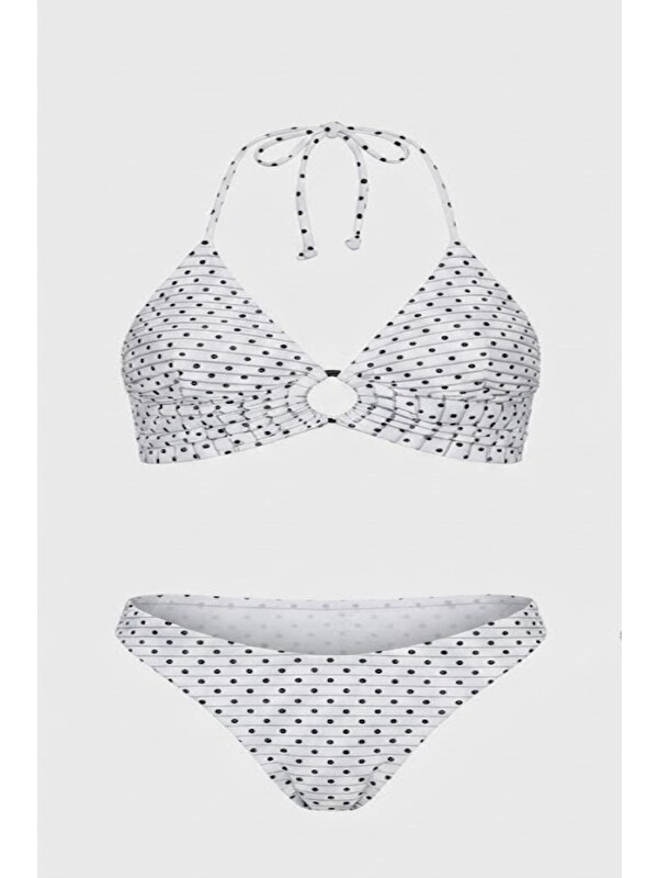 C&City Halka Detay Üçgen Bikini Takım 3278 Siyah