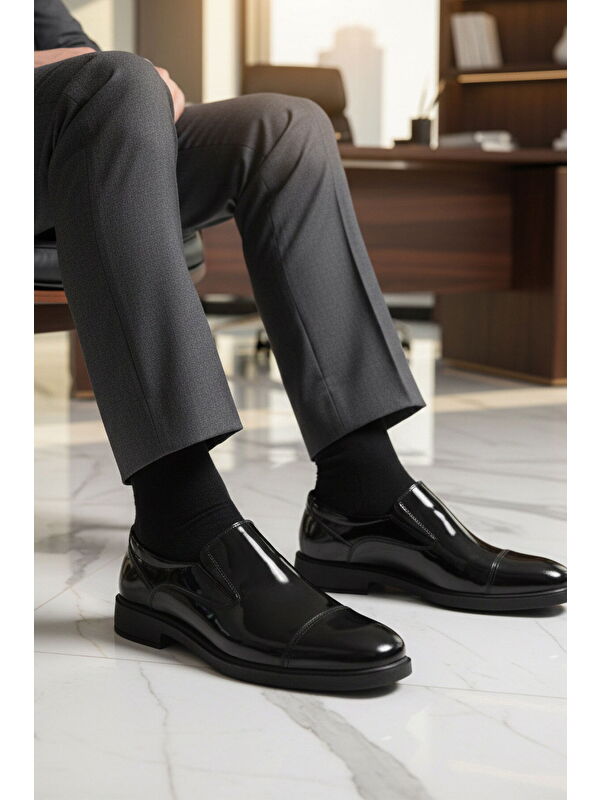 Ayakmod Siyah Ayakmod Hakiki Deri Kaymaz Taban Erkek Klasik Ayakkabı 916 M