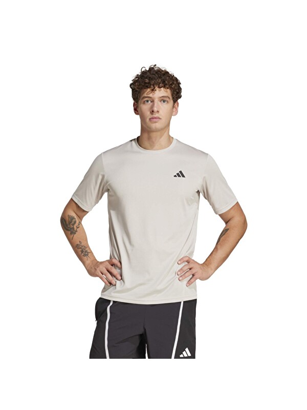 Adidas Training Essentials Comf Erkek Gri Yuvarlak Yaka Spor Tişört