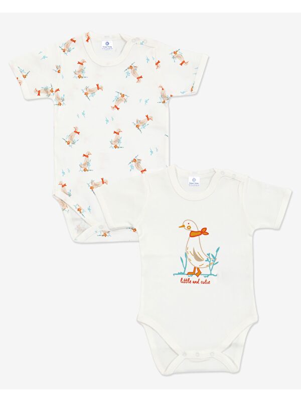 Luggi Baby Bisiklet Yaka Kız Bebek Çıtçıtlı Body 2'li